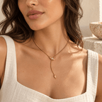 Zerina Serpentine Lariat Necklace - Luzy Jewels